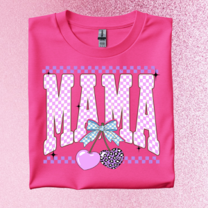 Checkered MAMA w/ Cherry Hearts