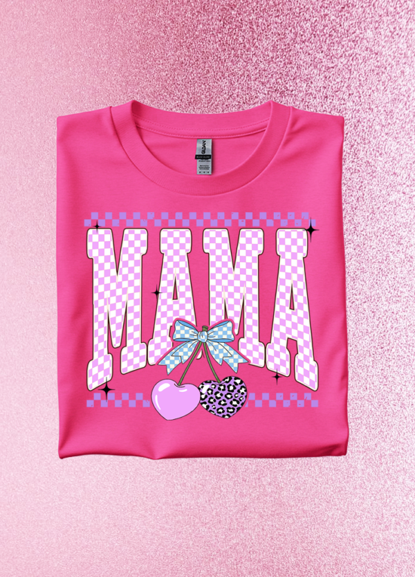 Checkered MAMA w/ Cherry Hearts