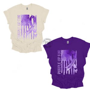 American Flag Purple Up for Military Kid (Adult, Toddler & Youth)