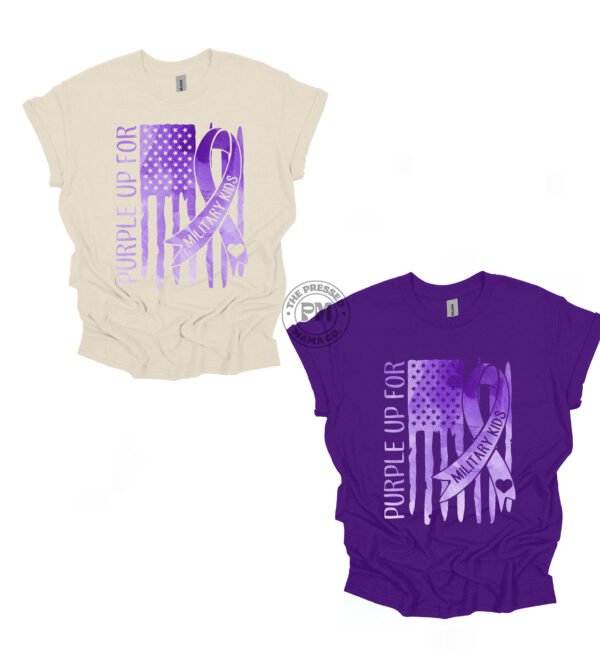 American Flag Purple Up for Military Kid (Adult, Toddler & Youth)