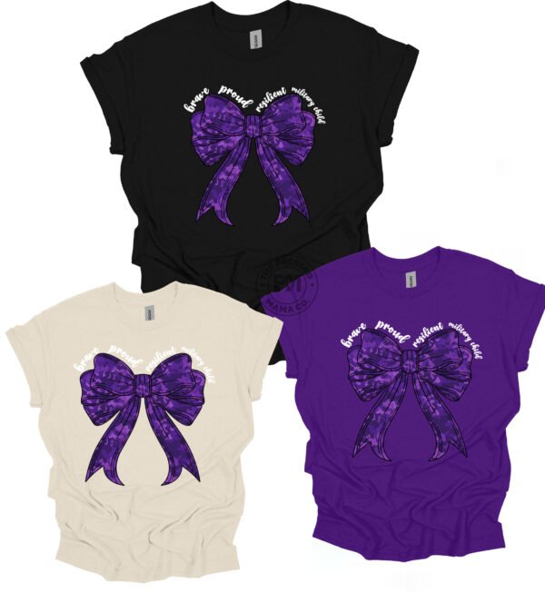 Camo Bow Purple for Military Kids (Adult, Toddler & Youth)