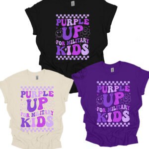 Checkered Purple Up for Military Kids (Adult, Toddler & Youth)