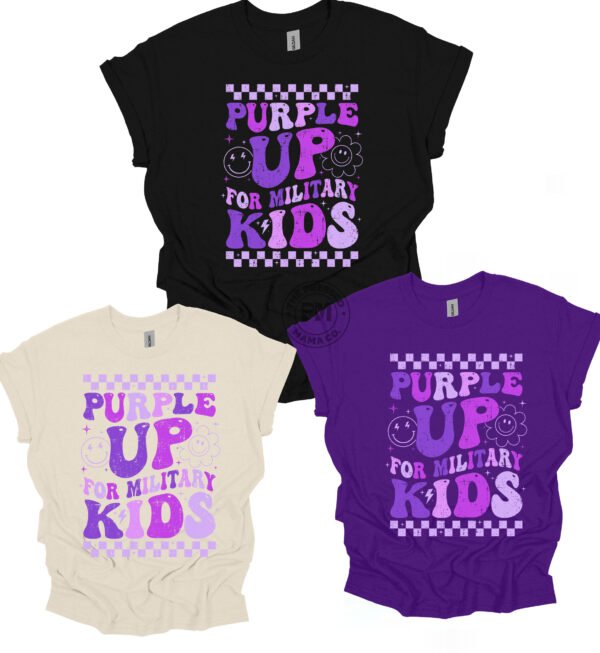 Checkered Purple Up for Military Kids (Adult, Toddler & Youth)