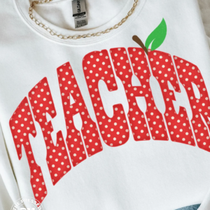 Tshirt Mockups-11 Teacher R&W Pokadot