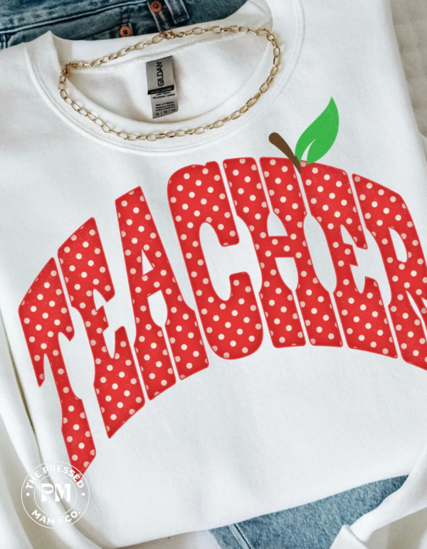 Tshirt Mockups-11 Teacher R&W Pokadot