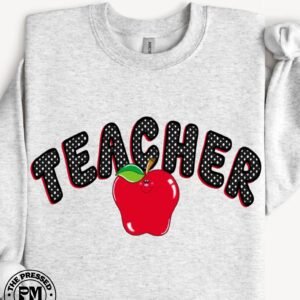 Tshirt Mockups-4 Teacher B&W Pokadot