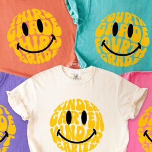Tshirt Mockups-5 Smiley Face Grade Level (kinder-6th) (youth & adult)