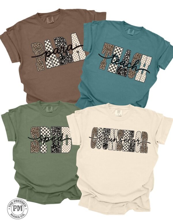 Tshirt Mockups-8 Teacher, Para, SPED, Counselor
