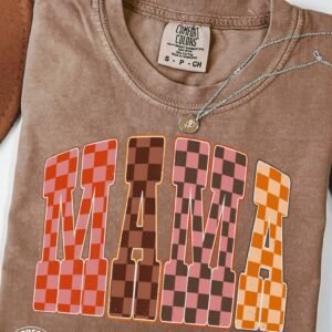 fall colored retro checkered